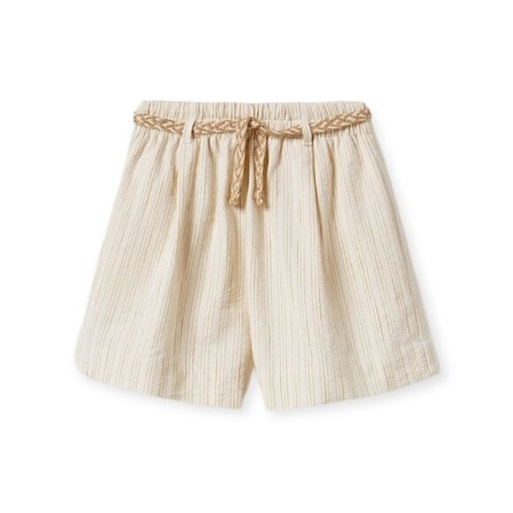 ZARA Kids | Ecru | STRIPED DRAWSTRING SHORTS - Picture 4 of 6